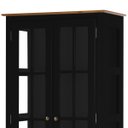 Ver imagem 2 de Cristaleira 2 Portas e Laterais em Vidro 3 Prateleiras 1 Gaveta 60808 Hannover - Preto/imbuia Glazer