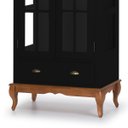 Ver imagem 3 de Cristaleira 2 Portas e Laterais em Vidro 3 Prateleiras 1 Gaveta 60808 Hannover - Preto/imbuia Glazer