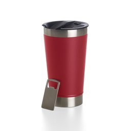 Copo Térmico de Aço Inox com Tampa Abridor 500ml - Brava Vermelho - 1