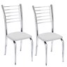 Kit 2 Cadeiras Vanessa Cromada para Cozinha-Assento Corino Branco-Gat Magazine - 1