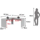 Ver imagem 4 de Mesa de Canto para Escritório em L Angular Mdp Branco