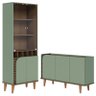Cristaleira e Aparador Buffet para Sala Jurerê Hortelã Amêndoa – Colibri - 1