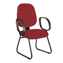 Ver imagem 3 de Cadeira Ágata Gerente Pé Sky Braço Corsa Tecido Vermelho