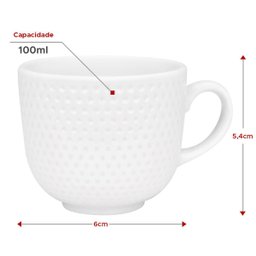 Kit 6 Xícaras de Porcelana com Pires de Bambu 100ml - 3