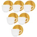 Ver imagem 1 de Kit 6 Xícaras de Porcelana com Pires de Bambu 100ml