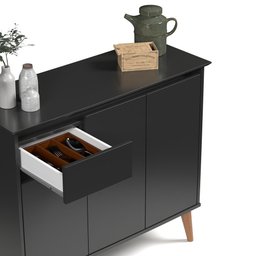 Aparador Veneza: Preto - 6