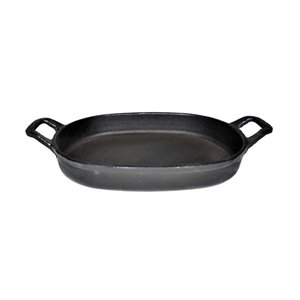 Assadeira Ferro Fundido Lisa Oval Alça Ferro ST 35x24cm