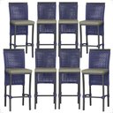 Ver imagem 1 de 8 Banquetas em Alumínio Roma Preta Corda Náutica Tecido 8