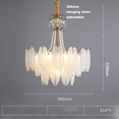 Postmdoern pode ser escurecido led pérola e pena pendurado lâmpadas lustre iluminação interior - Dia - 1