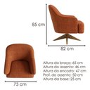 Ver imagem 3 de Poltrona Decorativa Naomi Base Giratoria Linho Color Trend Tca 303 Moll