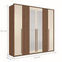 Ver imagem 2 de Kit Roupeiro 6 Portas Espelho e Cômoda Sumaré Jatoba Areia