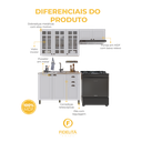 Ver imagem 5 de Armário de Cozinha Modulada Compacta Fidelitá Nara 100% MDF 3 Peças 200cm 8 Portas 2 Gavetas sem