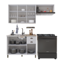 Ver imagem 3 de Armário de Cozinha Modulada Compacta Fidelitá Nara 100% MDF 3 Peças 200cm 8 Portas 2 Gavetas sem