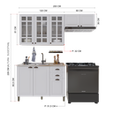 Ver imagem 4 de Armário de Cozinha Modulada Compacta Fidelitá Nara 100% MDF 3 Peças 200cm 8 Portas 2 Gavetas sem