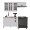 Ver imagem 2 de Armário de Cozinha Modulada Compacta Fidelitá Nara 100% MDF 3 Peças 200cm 8 Portas 2 Gavetas sem