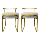 Ver imagem 2 de Kit 2 Banqueta Decorativa Sala e Área Gourmet Ferro Corino:off-white