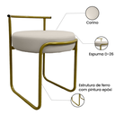 Ver imagem 3 de Kit 2 Banqueta Decorativa Sala e Área Gourmet Ferro Corino:off-white