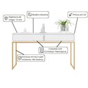 Ver imagem 2 de Aparador Metalic Pés em Metal Estilo Industrial Sala Estar Branco Dourado