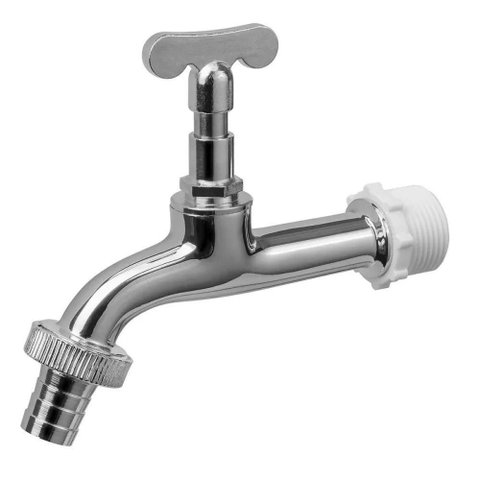 Torneira para Jardim Longa Metal 1-2'' X 3-4'' Bico para Mangueira em ABS Liege Cosmetics