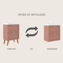 Ver imagem 2 de Gabinete para Banheiro com Cuba e Espelho Redondo 60cm Retro Mdf Branco Milano - On Móveis