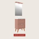 Ver imagem 3 de Gabinete para Banheiro com Cuba e Espelho Redondo 60cm Retro Mdf Branco Milano - On Móveis