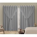 Ver imagem 2 de Cortina Blackout PVC 4,00m X 2,40m Com Voil Cinza
