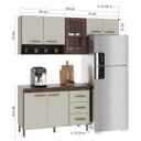 Ver imagem 4 de Cozinha Modulada Compacta Fidelitá Lisboa 3 Peças 190cm 7 Portas 3 Gavetas com Tampo