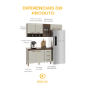 Ver imagem 5 de Armário de Cozinha Modulada Compacta Fidelitá Lisboa 3 Peças 190cm 7 Portas 3 Gavetas com Tampo