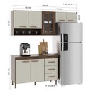 Ver imagem 4 de Armário de Cozinha Modulada Compacta Fidelitá Lisboa 3 Peças 190cm 7 Portas 3 Gavetas com Tampo