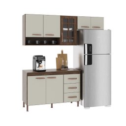 Cozinha Modulada Compacta Fidelitá Lisboa 3 Peças 190cm 7 Portas 3 Gavetas com Tampo - 3