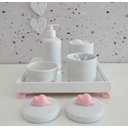 Ver imagem 1 de Kit Higiene Porcelana Bebê Banho Cuidado Meninas Maternidade Quarto K014 Nuvem - Rosa