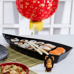 Conjunto de Barca Sushi 3,5l 6 Peças Preto em Polipropileno Linha Tropical Vem - 5