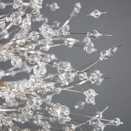 Lustre Pendente Cristal Flor Dente de Leão Cromado 8xg9 Bivolt 40cm - 2