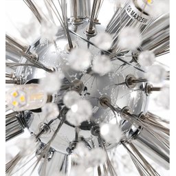 Lustre Pendente Cristal Flor Dente de Leão Cromado 8xg9 Bivolt 40cm - 7