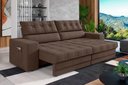 Ver imagem 1 de Sofá Oscar Plus 2,30m Retrátil e Reclinável Suede Marrom - Xflex