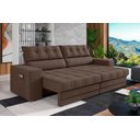 Ver imagem 1 de Sofá Oscar Plus 2,30m Retrátil/reclinável Suede Marrom - Xflex