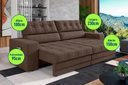 Ver imagem 2 de Sofá Oscar Plus 2,30m Retrátil e Reclinável Suede Marrom - Xflex