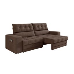 Sofá Oscar Plus 2,30m Retrátil/reclinável Suede Marrom - Xflex - 5