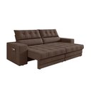 Ver imagem 3 de Sofá Oscar Plus 2,30m Retrátil/reclinável Suede Marrom - Xflex