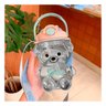 Garrafa Infantil 1L com Canudo Alça de Transporte Urso Transparente Escolar - 2