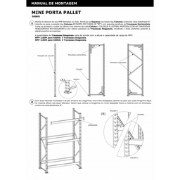 Mini Porta Pallet Continuação 500kg com 3 Longarinas 2,00 X 1,80 X 0,80 com Bandeja de Madeira - Ult - 5