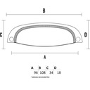 Ver imagem 2 de Puxador Concha Vivaro 222 - Cobre Real - 96MM