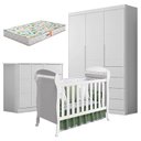 Ver imagem 1 de Quarto de Bebê Eloá com Berço Americano Danny Branco Acetinado e Colchão da Gazin – Phoenix Baby