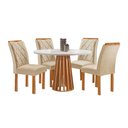 Ver imagem 2 de Mesa Kansas 100cm 4 Cadeiras Arthus Tampo Redondo Plus Vidro Off White