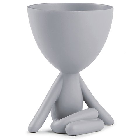 VASO BOB EM POLIRESINA COR CINZA