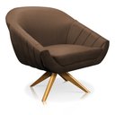 Ver imagem 4 de Kit 01 Namoradeira 02 Lugares e 02 Poltronas Giratória Giovana Suede Base Madeira MA30 - D’Rossi - M