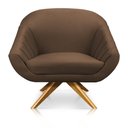 Ver imagem 6 de Kit 01 Namoradeira 02 Lugares e 02 Poltronas Giratória Giovana Suede Base Madeira MA30 - D’Rossi - M