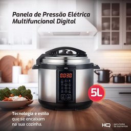 Panela de Pressão Elétrica Multifuncional Digital Hq 5 Litros Inox Hq-y5di 220v - 3