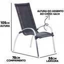 Ver imagem 6 de Jogo 3 Cadeiras Mesa Alumínio para Área Piscina e Jardim Trama Preto
