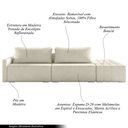 Ver imagem 3 de Sofá Ilha Modulado Milos 252cm Puff Lateral Bouclê Bege G33 - Gran Belo